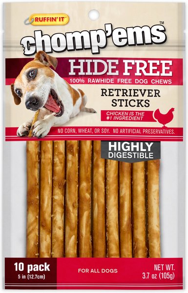 Chomp'ems Hide-Free Chicken Sticks Dog Treats, 10 count slide 1 of 3