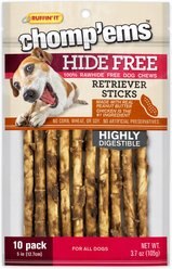 RUFFIN' IT Chomp'Ems Hide-Free Peanut Butter Sticks Dog Treats, 10 count