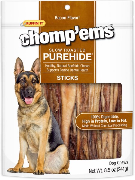RUFFIN' IT Chomp'Ems Purehide Sticks Dog Treats, 8.5-oz bag slide 1 of 3