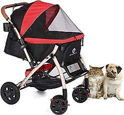 HPZ Rover G2 Premium Expandable No-Zip Dog & Cat Stroller, Red