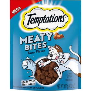 Temptations Meaty Bites Tuna Flavor Soft and Savory Cat Treats, 4.12-oz bag