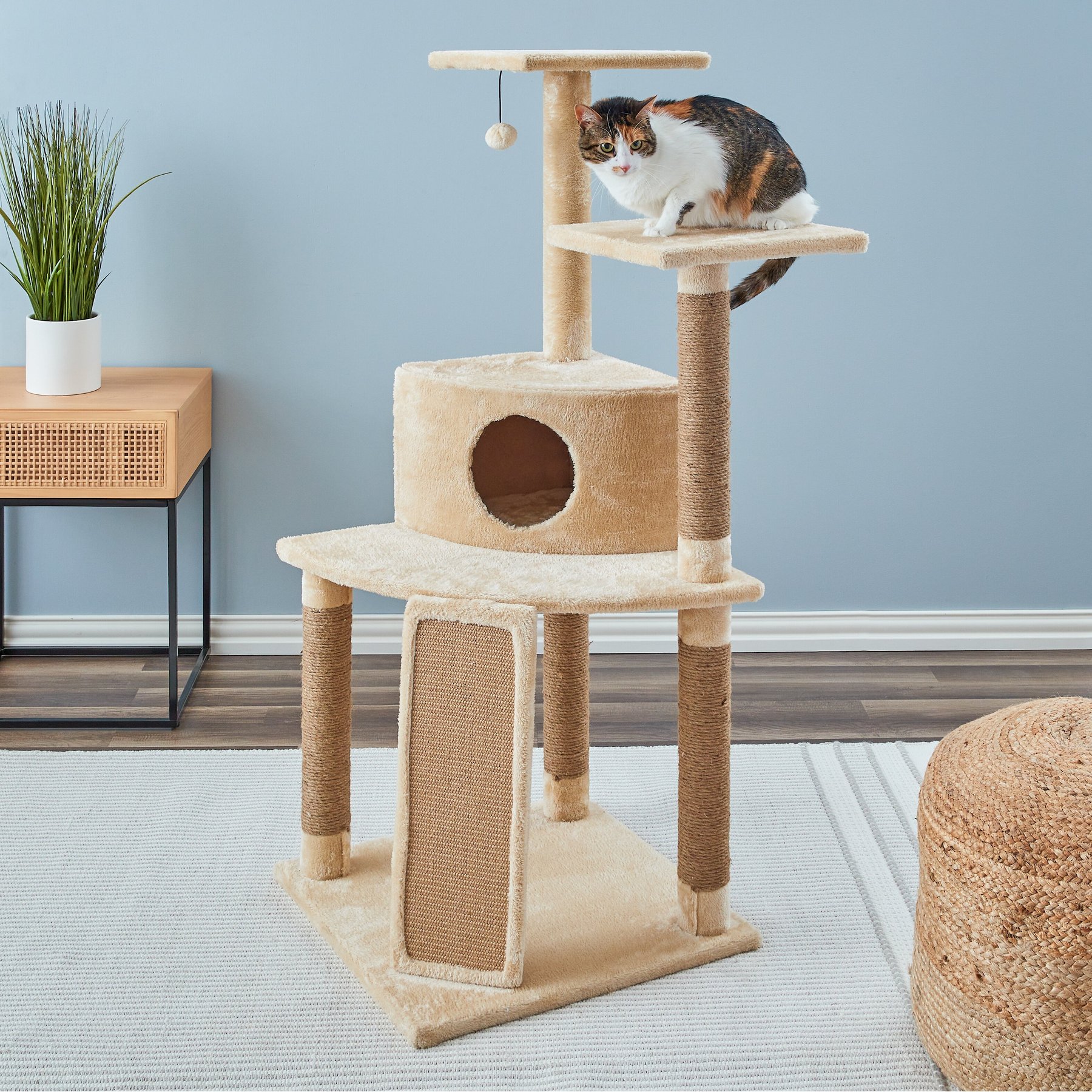 Two By Two The Poplar Playground Cat Tree, Large, Beige
