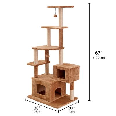 Show full view: Two By Two The Walnut Cat Tree, Large, Brown slide 3 of 11