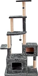 Two By Two The Walnut Cat Tree, Large, Dark Grey