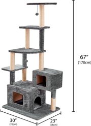 Two By Two The Walnut Cat Tree, Large, Dark Grey slide 2 of 8