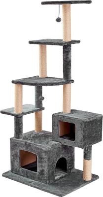 Show full view: Two By Two The Walnut Cat Tree, Large, Dark Grey slide 5 of 9