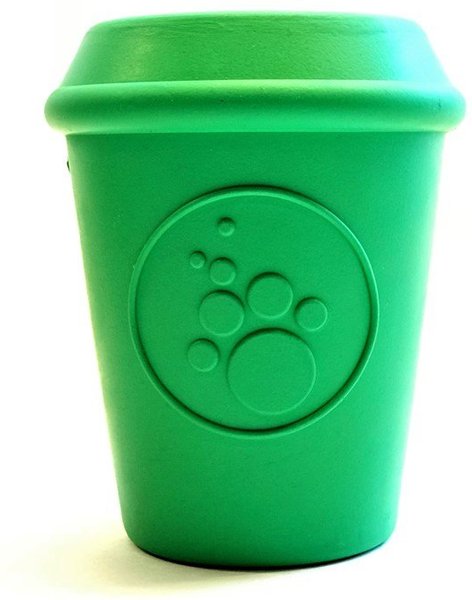 SodaPup Coffee Cup Rubber Treat Dispenser Dog Toy, Green, Medium slide 1 of 9