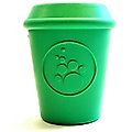 SodaPup Coffee Cup Rubber Treat Dispenser Dog Toy, Green, Medium