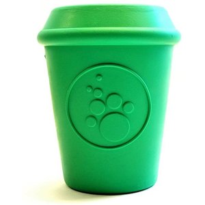 SodaPup Coffee Cup Rubber Treat Dispenser Dog Toy, Green, Medium