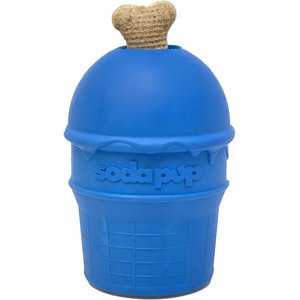 SodaPup Ice Cream Cone Treat Dispenser Dog Toy, Blue, Medium
