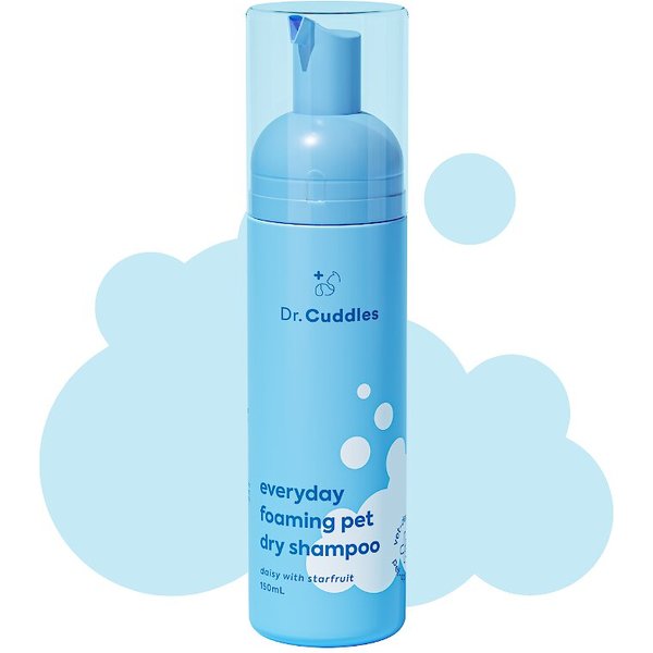 DR. CUDDLES Everyday Foaming Dog & Cat Dry Shampoo, 150mL bottle