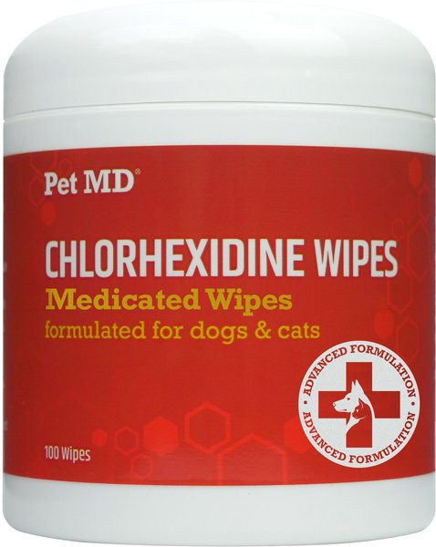 Pet MD Chlorhexidine Dog & Cat Wipes, 100 Count slide 1 of 8