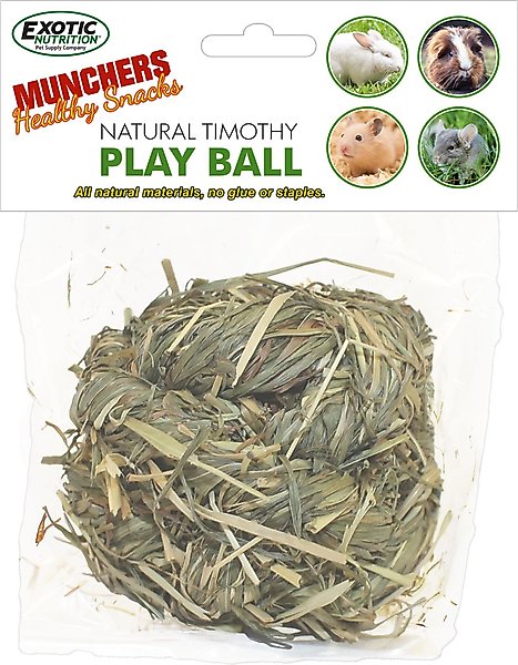 Exotic Nutrition Natural Timothy Play Ball Small Animal Treat slide 1 of 4
