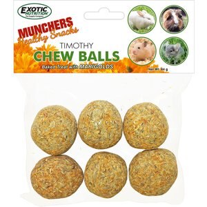 Exotic Nutrition Munchers Marigold & Timothy Chew Balls Small Animal Treats, 6 count