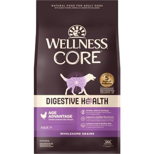 Wellness CORE Digestive Health Age Advantage Senior Chicken & Brown Rice Dry Dog Food, 24-lb bag