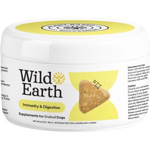 Wild Earth Soft Chew Digestive & Immune Supplement for Dogs, 6.3-oz bottle