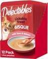 Hartz Delectables Bisque Tuna & Salmon Pack Lickable Cat Treats, 1.4-oz pouch, 12 count