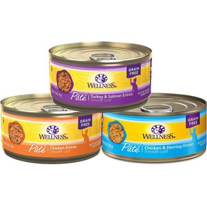 Wellness Complete Health Poultry Lovers Pate Variety Pack Grain-Free Canned Cat Food, 5.5-oz, case of 60