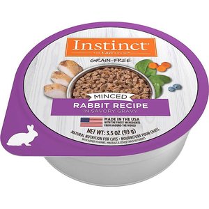 Instinct Grain-Free Minced Recipe with Real Rabbit Wet Cat Food Cups, 3.5-oz, case of 24