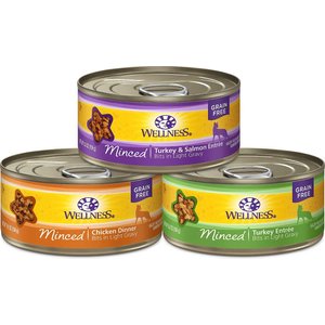 Wellness Complete Health Minced Poultry Pleasers Variety Pack Grain-Free Canned Cat Food, 5.5-oz, case of 60