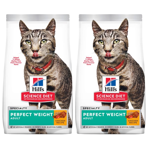 HILL'S SCIENCE DIET Adult Perfect Weight Chicken Recipe Dry Cat Food ...