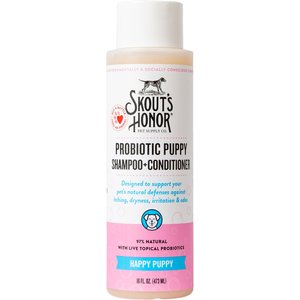 Skout's Honor Happy Puppy Probiotic Cat & Dog Shampoo & Conditioner, 16-oz Bottle