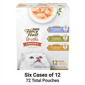 Fancy Feast Creamy Collection Variety Pack Grain-Free Wet Cat Food Topper, 1.4-oz pouch, case of 72