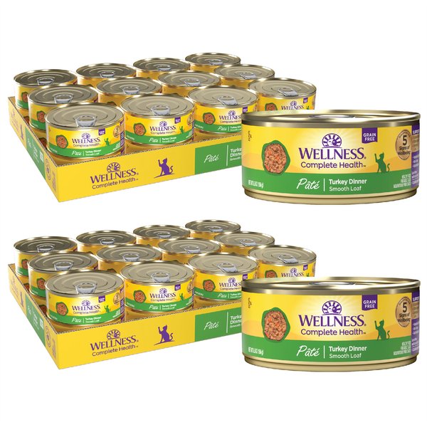 Wellness Complete Health Turkey Formula Grain-Free Canned Cat Food, 5.5-oz, case of 24, bundle of 2 slide 1 of 8