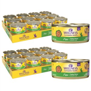 Wellness Complete Health Turkey Formula Grain-Free Canned Cat Food, 5.5-oz, case of 24, bundle of 2