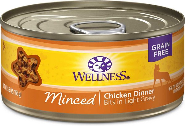Wellness Minced Chicken Dinner Grain-Free Canned Cat Food, 5.5-oz, case of 24, bundle of 2 slide 1 of 7