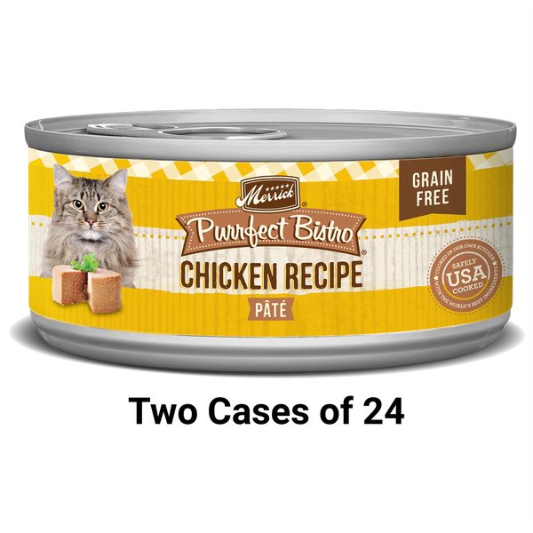 Merrick Purrfect Bistro Grain-Free Chicken Pate Canned Cat Food, 5.5-oz, case of 24, bundle of 2 slide 1 of 8