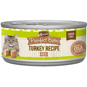 Merrick Purrfect Bistro Grain-Free Turkey Pate Canned Cat Food, 5.5-oz, case of 24, bundle of 2