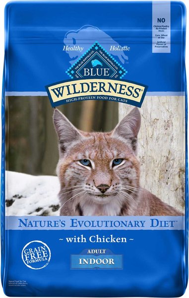 Blue Buffalo Wilderness Indoor Chicken Recipe Grain-Free Dry Cat Food, 11-lb bag, bundle of 2 slide 1 of 7