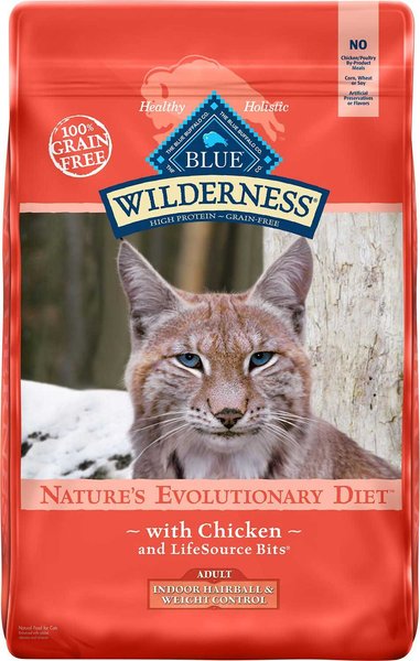 Blue Buffalo Wilderness Indoor Hairball & Weight Control Chicken Recipe Grain-Free Dry Cat Food, 11-lb bag, bundle of 2 slide 1 of 7