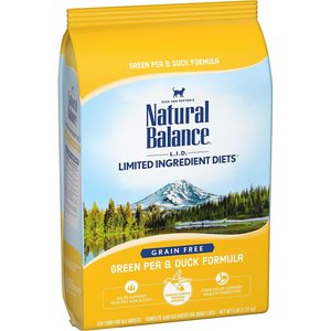 Natural Balance L.I.D. Limited Ingredient Diets Green Pea & Duck Formula Grain-Free Dry Cat Food, 5-lb bag, bundle of 2