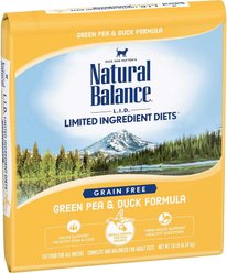 Natural Balance L.I.D. Limited Ingredient Diets Green Pea & Duck Formula Grain-Free Dry Cat Food, 10-lb bag, bundle of 2