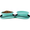 Pounce + Fetch Silicone Travel Cat & Dog Double Bowl Case Zipper Set, Assorted Colors, 18-oz