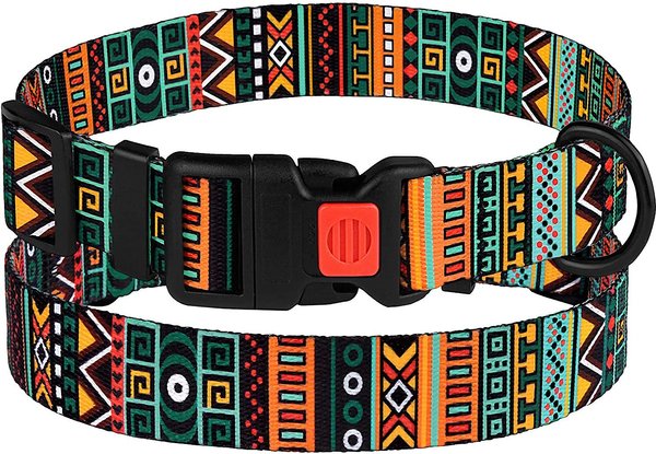 CollarDirect Tribal Pattern Aztec Design Nylon Dog Collar, Multicolor 1, Small slide 1 of 5