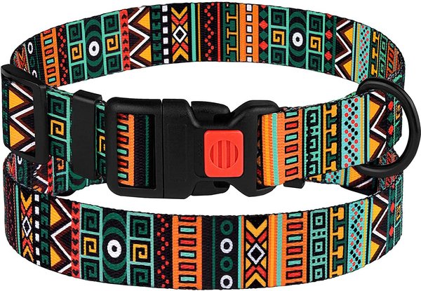CollarDirect Tribal Pattern Aztec Design Nylon Dog Collar, Multicolor 1, Medium slide 1 of 5