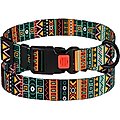 CollarDirect Tribal Pattern Aztec Design Nylon Dog Collar, Multicolor 1, Medium