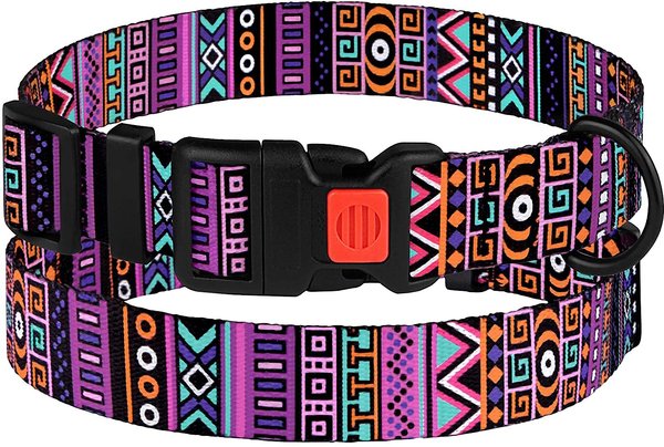 CollarDirect Tribal Pattern Aztec Design Nylon Dog Collar, Multicolor 2, Medium slide 1 of 5