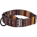 CollarDirect Tribal Pattern Aztec Design Nylon Martingale Dog Collar, Multicolor 3, Medium