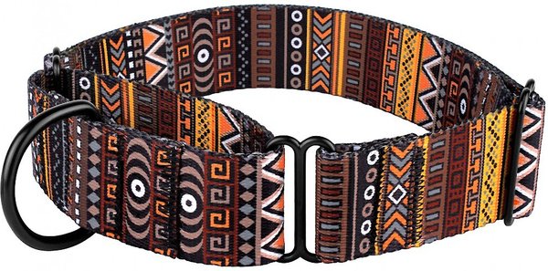 CollarDirect Tribal Pattern Aztec Design Nylon Martingale Dog Collar, Multicolor 3, Large slide 1 of 4