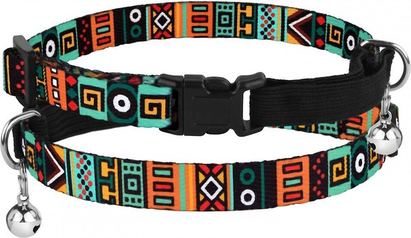 CollarDirect Tribal Pattern Aztec Design Nylon Breakaway Cat Collar with Bell, Multicolor 1 slide 1 of 4