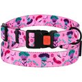 CollarDirect Floral Design Pattern Nylon Dog Collar, Pink, Small