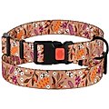 CollarDirect Floral Design Pattern Nylon Dog Collar, Beige, Small