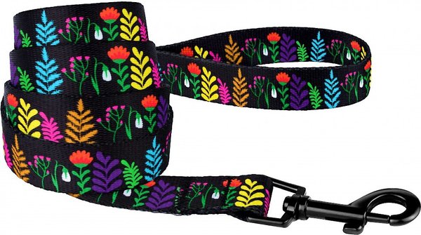 CollarDirect Floral Pattern Nylon Dog Leash, Black, Small slide 1 of 3