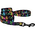 CollarDirect Floral Pattern Nylon Dog Leash, Black, Large