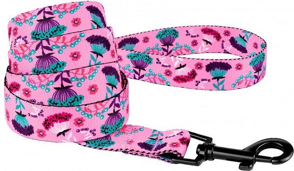 CollarDirect Floral Pattern Nylon Dog Leash, Pink, Medium slide 1 of 3