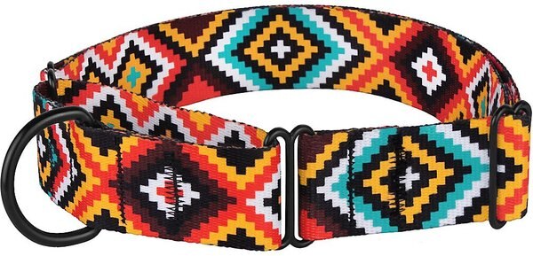 CollarDirect Tribal Pattern Ethnic Design Nylon Martingale Dog Collar, Multicolor 3, Medium slide 1 of 4